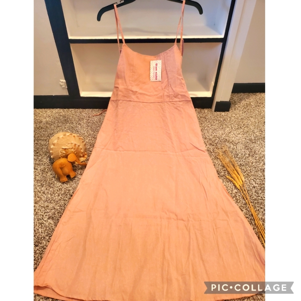 BACKLESS MIDI DRESS